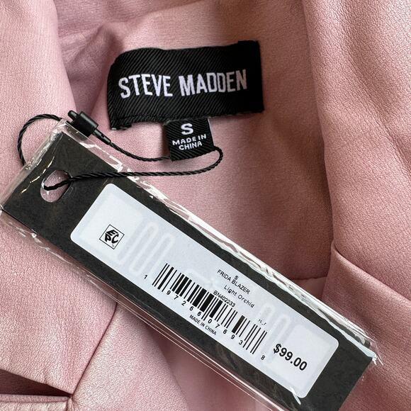 Steve Madden Purple Faux Leather Blazer Lavender SMALL Tailored Career $99 NEW - Picture 7 of 10
